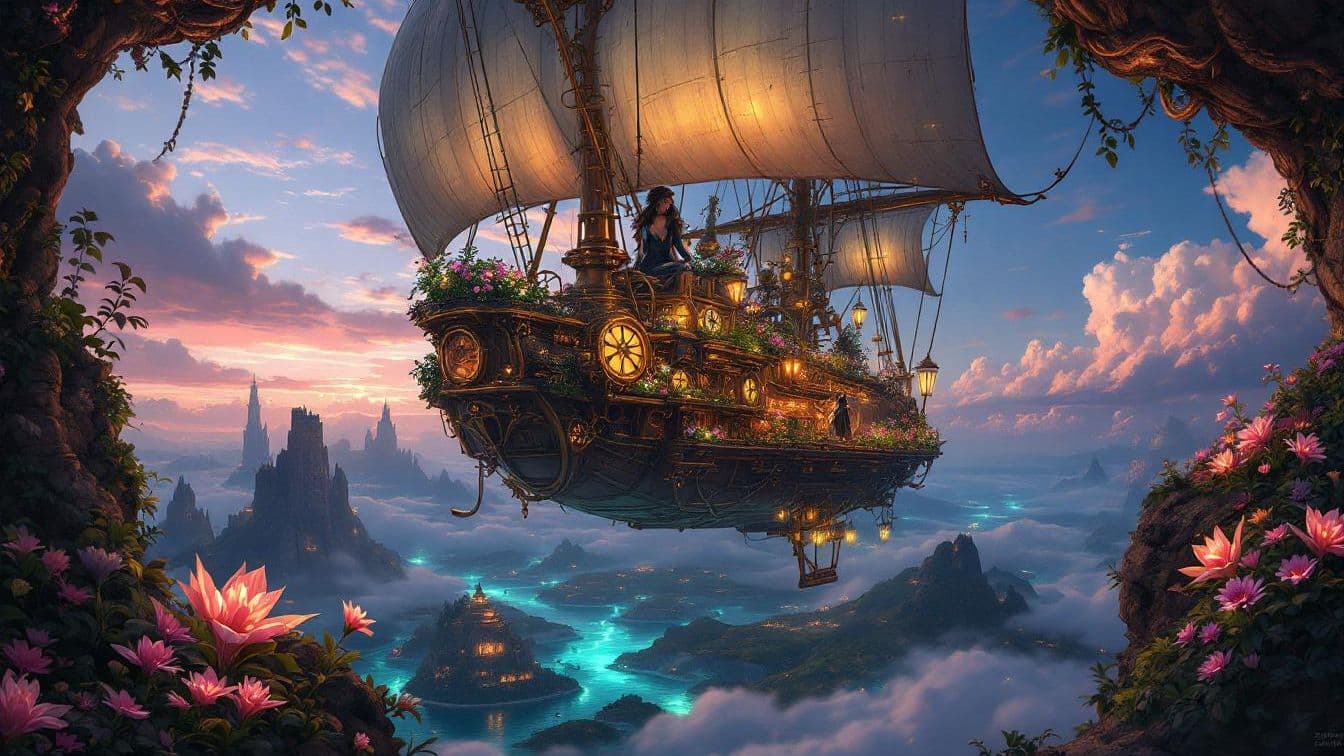 Blooming Dreams Among Cloud Gardens